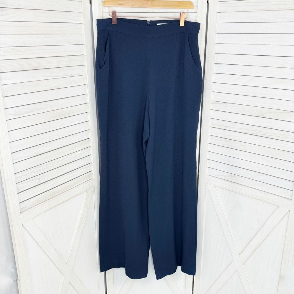 Dress The Population Andreas‎ Wide Leg Pants Navy Blue Large